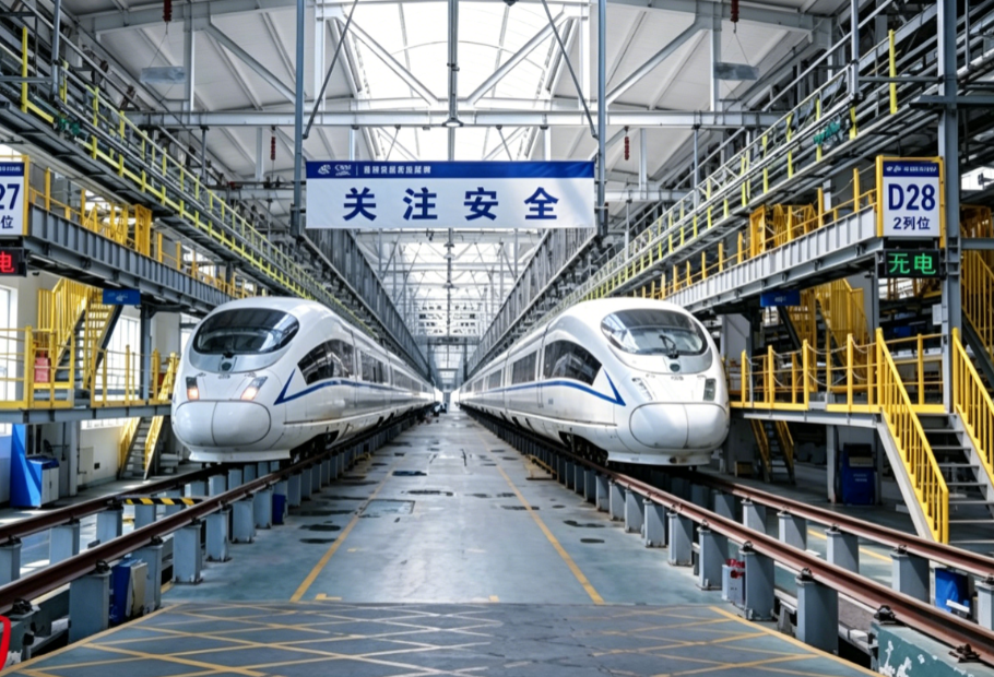 深夜守护高铁运维！激光安防系统，做动车检修库的隐形安全卫士