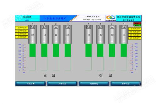 煤矿主、副井悬挂智能监测预警系统